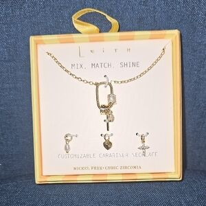 Leith Gold Carabiner Necklace with Charms